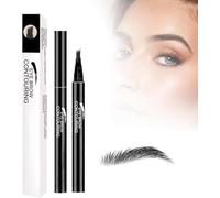 4-Head Split Waterproof Eyebrow Pencil, Microblading Eyebrow Pen Eye Brow Pencils for Women with 4 Tip, 3D Creates Natural Looking Brows Eye Eyebrow Makeup Eyebrow Pen (black)