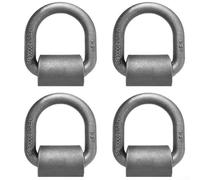 4 Heavy Duty 1/2 inch Welded D-Rings for Truck Cargo Control RV Securing Trailer Tie Downs and Industrial Marine Applications