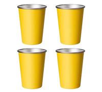 4 Heavy Duty 350/500ml Stainless Steel Drinking Cups Rust Stainless Steel Pint Cups of Resistant Pint Glass for Kitchen and Outdoor Activities