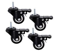 4 Heavy Duty 50Mm Swivel Casters With Brake Polyurethane Wheels For Furniture M8/M10/M12 200Kg Load Capacity Perfect For Equipment & Mobility Solutions-Marble-M12