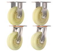 4 Heavy-Duty Industrial Cs 4" Trolley Wheels 45mm Wide Nylon Furniture Rollers Quiet Portable Replacement Wheels with Brake Ideal for Heavy Loads