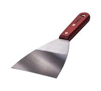 4" Heavy Duty Scraper with Wooden Handle, Stainless Steel Filling Knife for Paint Removal, Filler Application, DIY & Decorating (Lotus)