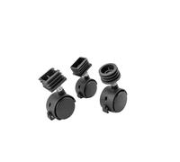 4 Heavy-Duty Square Plastic Wheels with Brake - Universal Furniture Casters with Locking Function (20x30mm) for Smooth Mobility and Stability