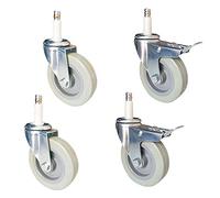 4" Heavy Duty Swivel Caster Wheels PU Trolley Wheels for Kitchen Hotel Carts & Workbenches M11x50mm Stem 210kg Capacity 4 Pack Durable & Versatile Mobility Solution