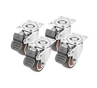 4 HeavyDuty Furniture Casters with Brake UltraQuiet 1.5 Inch Swivel Wheels for Easy Mobility Transport Foot Wheels Ideal for Pallet Use Smooth Rolling Action