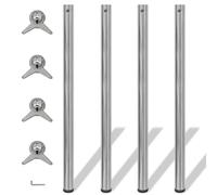 4 Height Adjustable Table Spare Legs Feet Foot Brushed Nickel Bar Worktop Desk