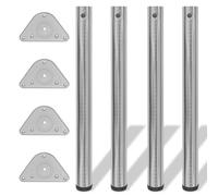 vidaXL 4x Table Legs Brushed Nickel 710mm Height Adjustable Worktop Desk Foot