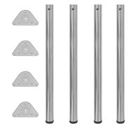 4 Height Adjustable Table Spare Legs Feet Foot Brushed Nickel Bar Worktop Desk