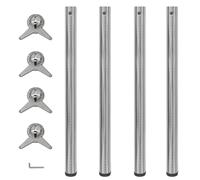 4 Height Adjustable Table Legs Brushed Nickel 870mm Spare Feet Foot vidaXL