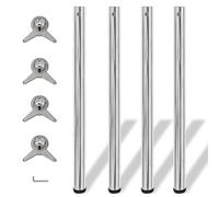 vidaXL 4x Table Legs Chrome 870mm Height Adjustable Spare Feet Replacement