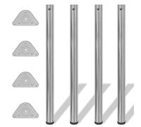 Vidaxl 4 Height Adjustable Table Legs Brushed Nickel 870 Mm