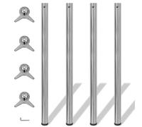 4 Height Adjustable Table Spare Legs Feet Foot Brushed Nickel Bar Worktop Desk v