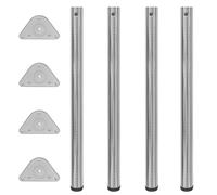 4 Height Adjustable Table Spare Legs Feet Foot Brushed Nickel Bar Worktop Desk v