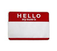 4" Hello My Name is Blank Name Tag Embroidered Iron on Patch