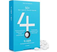 4 HER 50+ - Multi Vitamins for Women Over 50 - Vegan Tablets, 60pcs - Multi Vitamins and Minerals Supplements with Biotin, Vitamin K2, Vitamin D3 and Vitamin B2 - Post Menopause Supplements