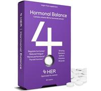 4 HER Hormonal Balance for Women - 60 Vegan Tablets - with Damiana, Ginseng, Saffron & Vitamin B6 - Hormone Balance for Women, Reduced Fatigue and Mental Performance