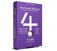 4 HER Hormonal Balance for Women - 60 Vegan Tablets - with Damiana, Ginseng, Saffron & Vitamin B6 - Hormone Balance for Women, Reduced Fatigue and Mental Performance