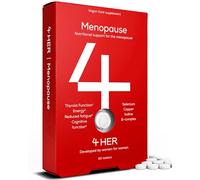 4 HER Menopause Supplements & Vitamins for Women - Hops, Sage, Red Clover & B6 - Hormone-Free Vegan Menopause Complex, B12 for Tiredness & Energy - 160mg Red Clover Tablets (30 Days) - GMP Certified