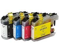 4 High Capacity compatible with Brother Chipped Printer Ink Cartridges LC-223 Multipack For Brother DCP-J4120DW, MFC-J4420DW, MFC-J4620DW, MFC-J4625DW, MFC-J5320DW, MFC-J5620DW, MFC-J5625DW, MFC-J5720DW BVH Direct to replace Brother LC 223 Black Cyan Magenta Yellow