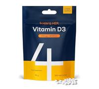 4 HIM & HER Vitamin D3 4000 IU Vitamin D Tablets - 365 Vegetarian Tablets (1 Year Supply) - High-Strength Immune & Bone Support - UK Made