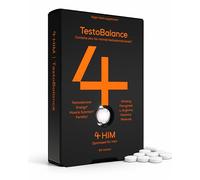 4 HIM TestoBalance - Testosterone Supplements for Men - with Zinc + Magnesium + B6 Complex, L-Arginine, Ginseng & Fenugreek - Energy & Muscle Function - 60 Vegan Tablets