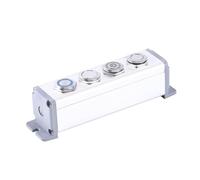 4 Hole Aluminium Alloy Switch Box 22mm 19mm 16mm Hole Size Single Cut-out Waterproof Push Button Box IDGTTLDF(19mm 4 Hole)