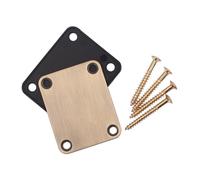 4 Hole Electric Guitar Neck Plate with Screws Round Metal Edge Guitar Back Mount Plate Guitar Reinforcement Plate