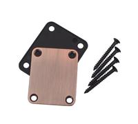 4 Hole Electric Guitar Neck Plate with Screws Round Metal Edge Guitar Back Mount Plate Guitar Reinforcement Plate