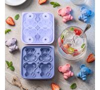 4-Hole Lollipop Candy Moulds Reusable Craft Baking Mould Koala Silicone