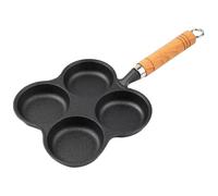 4-Hole Non-Stick Egg Pan - Mini Omelet & Pancake Cooker Skillet Fried Egg Maker - Easy to Clean, Works on Gas, Ceramic & Induction Stovetops