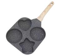 4 Hole Shape Frying Pan, Non-Stick Granite Coating Frying Pan, Multi-Function 4 Slot Frying Pan, 4in1 Aluminum Alloy Heart-Shaped Breakfast Frying Pan, Five-Pointed Star, Round