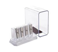 4 Holes Manual Pencil Sharpener - Portable Pencil Sharpener with Transparent Lid, Ideal for Students and Artists, Suitable for Sketching, Charcoal and Colored Pencils, Durable and Efficient