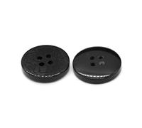 4 Holes Resin Buttons 15-25mm for Men Coat Jacket Suit Windbreaker,Black,18mm - 20Pcs