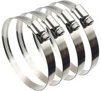 4" (Diameter) Hose Clips Adjustable 304 Stainless Steel Duct Clamps Hose Pipe Clamps Air Ducting Clamp Worm Drive Hose Clamps (4Pcs, 91-114mm)