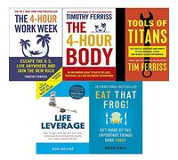 4-hour work week, body, tools of titans, life leverage and eat that frog! 5 books collection set