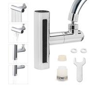 4 in 1 360° Waterfall Kitchen Faucet Head Replacement with 2 Adapters & Spanner, Splash-Proof Kitchen Extender, Swivel Faucet Aerator Attachment Sink Spray Nozzle for Washing