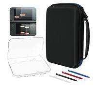 4-in-1 Accessories Kit for Nintendo New 3DS XL/LL - Full Protection Bundle Includes Carrying Case, Clear Hard Shell, 4 Stylus Pens & 2 Sets of Screen Protectors Compatible with New 3DS XL/LL Console