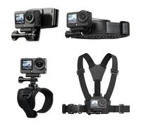 4 in 1 Accessories Kit Set for DJI Action 6/5/4, GoPro Hero 13/12/11/10 and More, Quick Release Head Strap Mount + Chest Mount Harness + Backpack Clip Holder + 360°Rotating Palm Strap