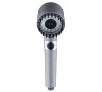 4-in-1 Adjustable High Pressure Shower Head - Water Saving One-Key Stop Spray Nozzle for Bathroom - Gun Gray with Holder - Perfect for Home Spa Experience