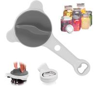 4-in-1 Adjustable Jar Opener for Weak Hands, Seniors & Arthritis, Bottle Can Openers with 3 Stainless Steel Grippers Multi-Functional Lid Remover for Large Pickle Jars, Soda, Wine (Gray)