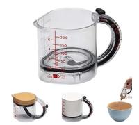 4-in-1 Adjustable Measuring Cup, 250ml Jug with Ml Markings, Scraper Base for Liquids & Dry Ingredients Space-Saving Design for Baking & Cooking