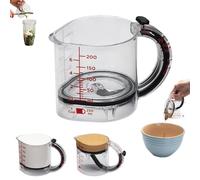 4-in-1 Adjustable Measuring Cup with Scraper Seal Base, All-in-One Push Measuring Cup (1/4, 1/3, 1/2 & 1 Cup) - Easy to Clean, for Dry & Liquid, Peanut Butter & Honey, Cooking & Baking (1)