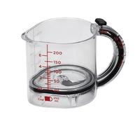 4-in-1 Adjustable Measuring Glass Jug 60ml 80ml 120ml 240ml Mess-Free Kitchen Essential with Scraper Edge for Cooking Baking