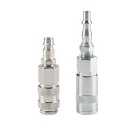 4-in-1 Air Fitting Converter Adapter Set: 1/4" BSP Male - Euro & PCL Conversion, Quick Release for Industrial & Home Use