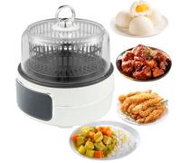 4-in-1 Air Fryer with Split Pan - 360° Hot Air Circulation, Programmable Timer & Temperature Control, See-Through Glass Lid for Oil-Free Cooking