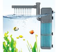 4-in-1 Aquarium Filter - 800L/H Fish Tank Filter with Spray Bar, Silent 9W Pump, Adjustable Rate & Direction, Submersible for 60-250L Aquariums