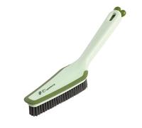 4-in-1 Bathroom Cleaning Brush, Multi-Functional Floor Scrubbing Brush with Handle, Crevice Cleaning Brush, Hair Clipper and Rubber Squeegee for Shower, Bathtub, Toilet, Sink, Tile and Grout