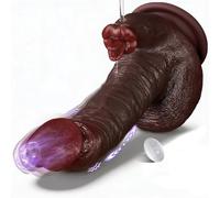 4-in-1 Black Realistic Silicone Thrusting Dildo Vibrator 10 Modes for G-Spot & Anal Remote Control for Women