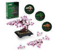 4 in 1 Bonsai Tree Building Blocks Set, 529PCS Botanical Model with Seasonal Transformations, Creative Nature Construction Kit for Relaxation, Home Décor and STEM Learning Gift for Adults and Kids