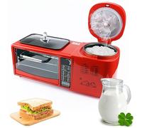 4 In 1 Breakfast Maker Station, Breakfast Maker, 8L 2-Layer Oven Plus 1L Electric Steamer Plus Electric Frying Pan, Independent Temperature Control & Touch Screen, Breakfast Maker Machine for Home